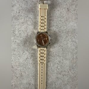 Women’s Silicone Strap Watch with Crystal Bezel GENEVA QUARTZ new battery works